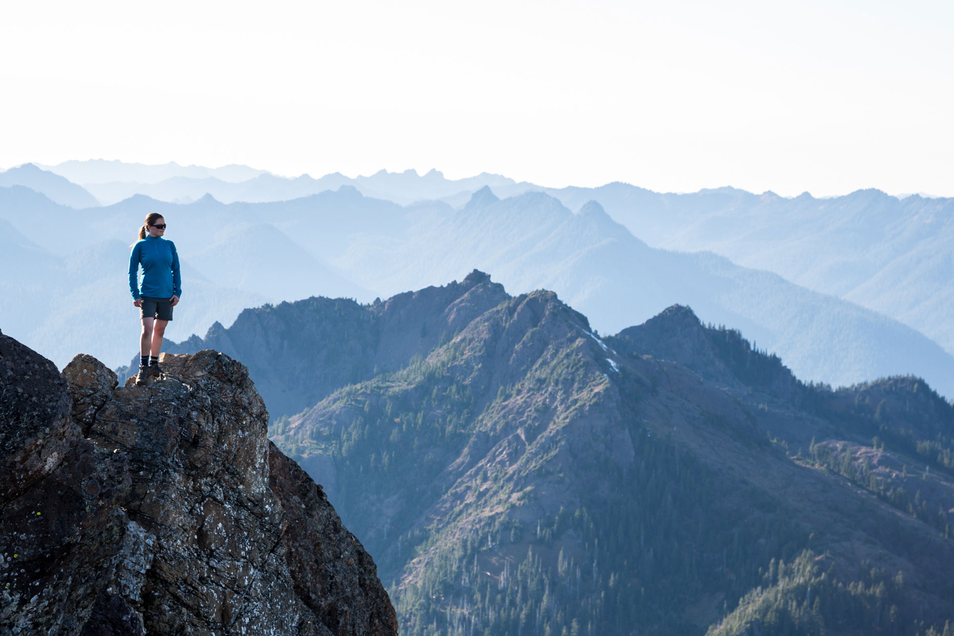 Female hiker on Mountain summit